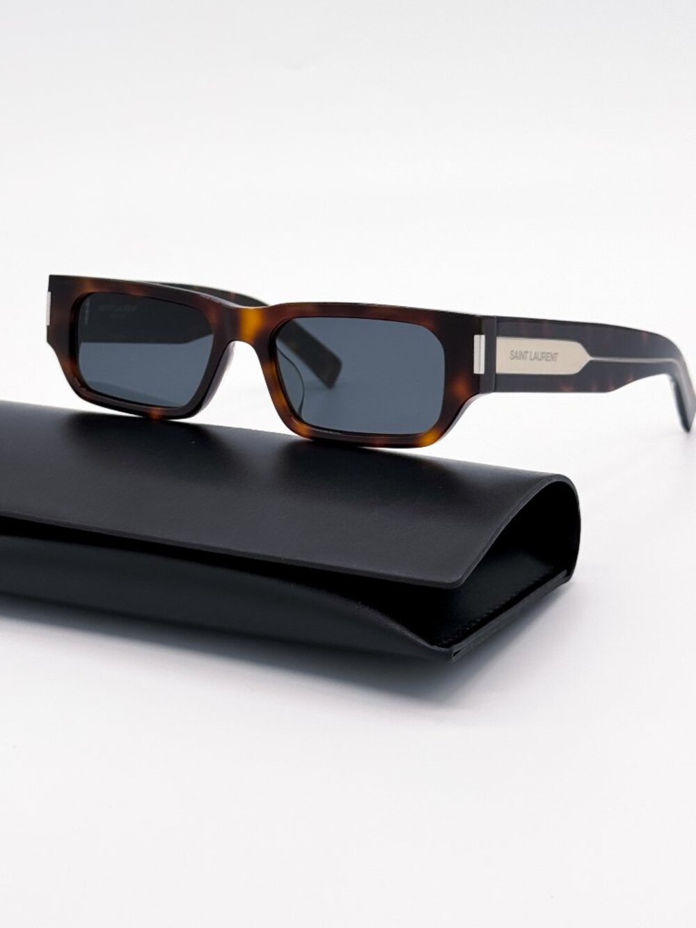NEW SAINT LAURENT SUNGLASSES SL660F 002 UNISEX SQUARE HAVANA/GRAY EYEWEAR SL660 - Picture 1 of 8